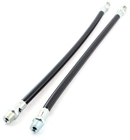 sourcing map 2 Stück schwarz flexibel Verlängerung Fettpresse Schlauch Schläuche 9.6 Lang