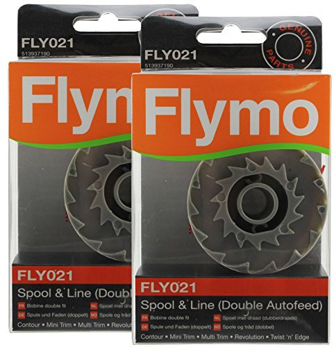 Vrai FLYMO Contour 500 700 Coupe-Bordure Bobine & Ligne Double Auto Alimentation (Pack de 2, FLY021)