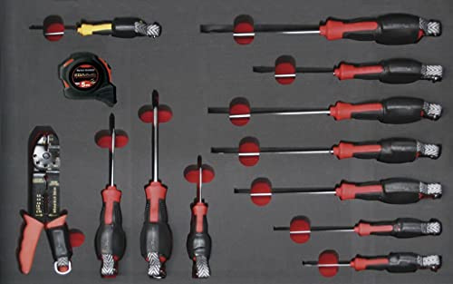 Ega Master 50043 - Tray - Set Screwdrivers (Inches) Anti-Drop