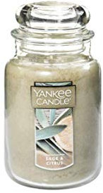 Yankee Candle Salbei & Citrus Piller 12oz Kerze, glas, Mittelgrün, L Jar Candles