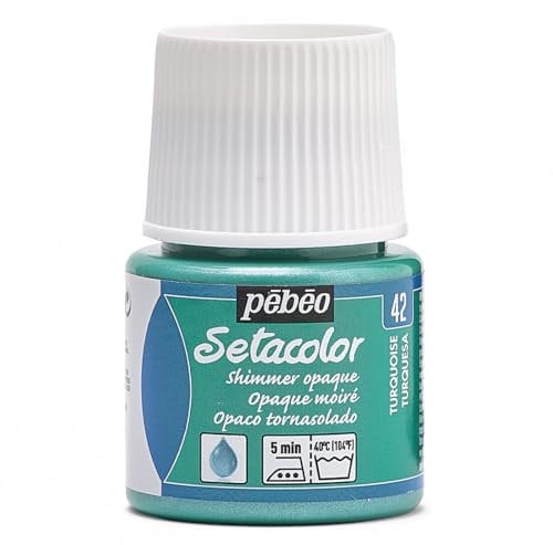 Pébéo 295042 - Tinte Opaco tornasolado Setacolor (1 Bote, 45 ml, Color Turquesa)