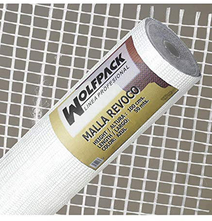 WOLFPACK LINEA PROFESIONAL - Malla Revoco Blanca Rollo 50 mt. x 1metro / 4 x 4,5 mm.