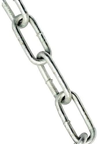 Merriway BH01886 Medium Link Chain, 3 x 21 mm, 2 m Length-Galvanised Welded 3 x 21mm Steel 2 Metre, Grey