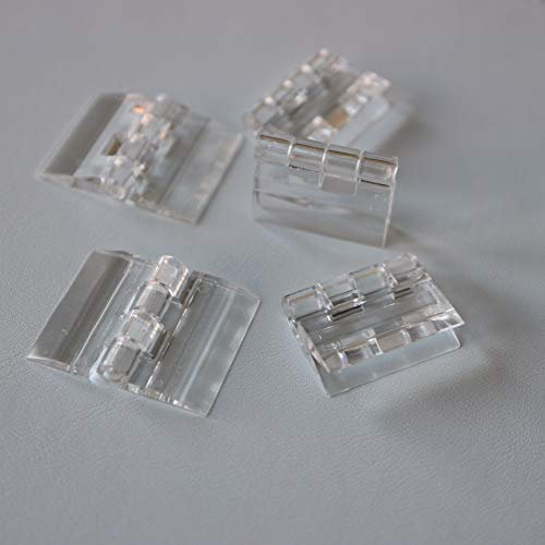 Pack of 5 Transparent Clear Plastic Acrylic 25mm Continuous Piano Hinge Hinges