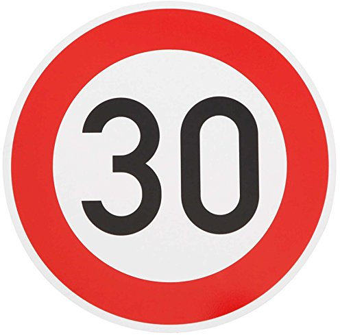 BauSupermarkt24 Original Verkehrszeichen 30 KM/H Schild Nr. 274-30 StVO DN 600 mm Geburtstagsgeschenk RAL Straßenschild Schilder Verkehrsschilder