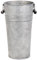 Esschert Design Blumentopf, Übertopf Vase in grau aus verzinktem Metall, Größe L, ca. 19 cm x 16 cm x 30 cm
