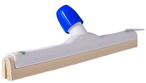 Wasserschieber Wasserabzieher mit Doppellippe, 43 cm Breit Lang, Farbe Weiß, nach HACCP, mit Innengewinde und Schraubmuffe, ohne Stiel