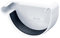INEFA Testata per grondaia, semicircolare, in PVC 125mm, sinistra, bianco accessori per grondaie pvc, montaggio facile a innesto, Made in Germany