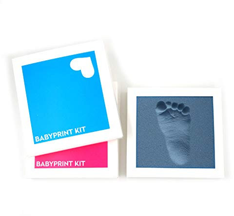 BABYPRINT Abdruckset · 2 Stk.· aus orthopädischem Trittschaum · einfach Fuß in den Schaum drücken, fertig! (Blau)