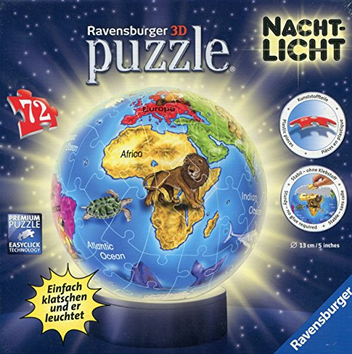Ravensburger 12142 - Nachtlicht Kindererde Puzzleball, 72 Teile
