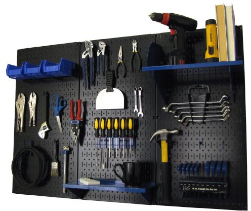 Wall Control Pegboard Standard Tool Storage Kit, Black/Blue