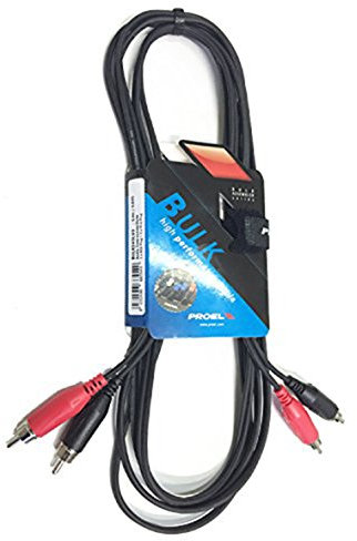 Proel BULK545 - Cavo Audio Professionale STEREO con connessioni 2 x spina RCA a 2 x spina RCA, Nero (3mt)