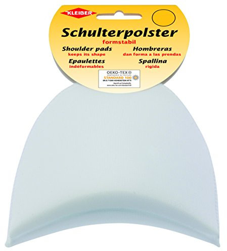 Kleiber KH 1 Schulterpolster mit Haken- und Flauschband Schulterpolster Halbmond, 50% Polyamid; 50% Polyurethan, Weiß, 10, 5 x 13 x 5 cm, 1 Einheiten