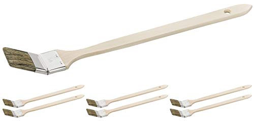 6 x Colorus Heizkörperpinsel 50 mm | Eckenpinsel Chinaborste | Heizkörper Pinsel für leicht lösemittelhaltige, wässrige Wandfarben | Nischenpinsel für schwer zugängliche Stellen | Malerbedarf