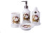 Landhaus Vintage Keramik Badset (Schmetterlinge) Badezimmerset Badezimmer Badeset Set Bad Zubehör, Seifenspender, Zahnbürstenhalter, Seifenschale, Zahnputzbecher Badgarnitur Garnitur (4er Set)