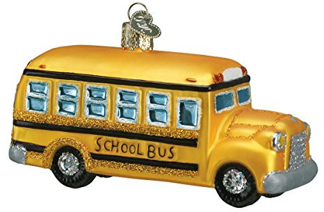 Old World Weihnachten Schule Bus Glas geblasen Ornament