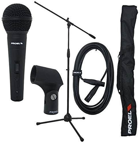 Proel PSE3 Kit Microfono DM800, Asta RMS180, Cavo Microfonico, Supporto Microfonico APM20, Borsa