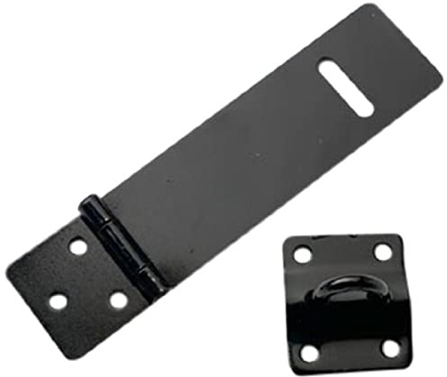 Merriway® BH01734 Light Safety Hasp and Staple Japanned, 75mm (3 inch) - Black