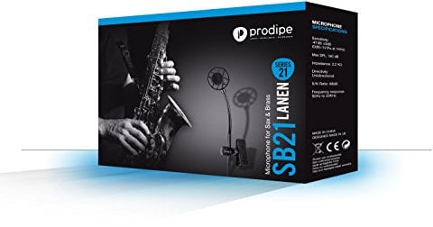 Prodipe SB21 Lanen Sax & Brass Microphone pour Saxophone alto/Saxophone ténor/Trompette/Trombone/Tuba Noir