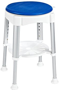 RIDDER Assistent A0050401 Badhocker, Bad-Hocker, Hocker mit drehbarer Sitzfläche, weiß