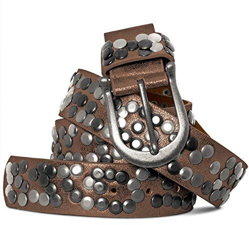 Caspar GU223 Damen Vintage Nietengürtel, Gürtelgröße:100, Farbe:antik kupfer