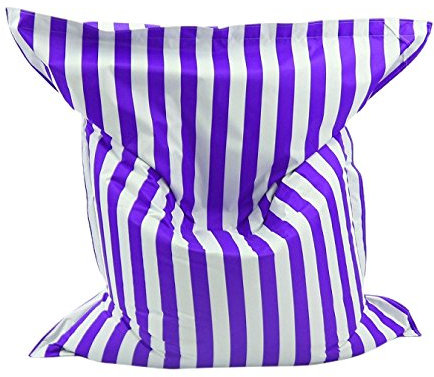 Mesana S-10077/23 Premium Outdoor Riesensitzsack MR. Big mit Innensack und üppiger Füllung, 140 x 180 cm, Blockstreifen lila