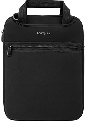 Targus Vertical Slipcase Secure Business Professional Travel Laptop Bag with Hideaway Handles, Cross Shoulder Strap, Protective Padding for 14-Inch Laptop, Black (TSS913)