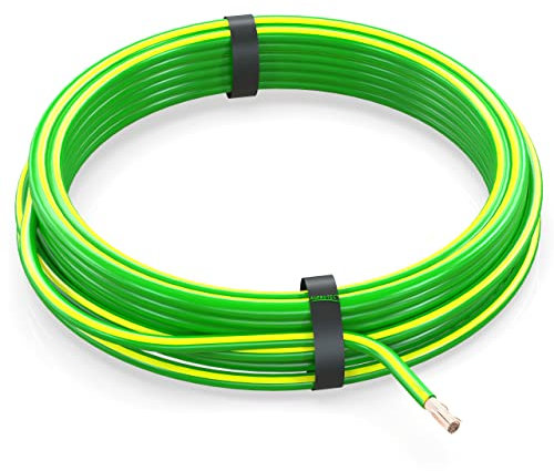 AUPROTEC 5m Fahrzeugleitung 6,0 mm² FLRY-B Auto Kabel als Ring Farbe grün-gelb