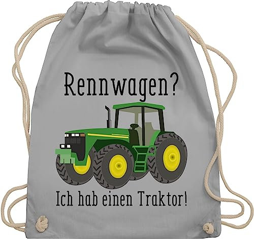 Turnbeutel Rucksack - Rennwagen Ich habe einen Traktor - Geschenk Landwirt Trecker Bauer Geschenkidee Landwirtschaft Landwirte - Unisize - Hellgrau - baumwolle beutel kita traktoren für traktorfans