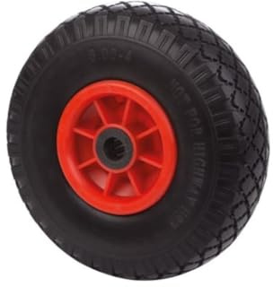 Toolland Pannensicheres PU-Rad für Sackkarre, 254 mm Vollgummireifen mit roter Felge, leise, robust, ideal als Ersatzrad für Handwagen oder Schubkarre