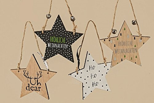 BOLTZE Hänger Stern Türdeko Fensterdeko 4er Set