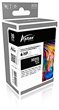 Astar AS70025 approprié pour HP OJ3830 Encre Noir Compatible Aussi F6U68AE/302XL 480 Pages 8, 5ml