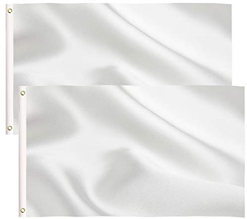Weiße Flagge, 90 x 150 cm, DIY-Fahne mit Blanko-Flaggen, Polyester und Messingösen, Gartendekoration (weiß)