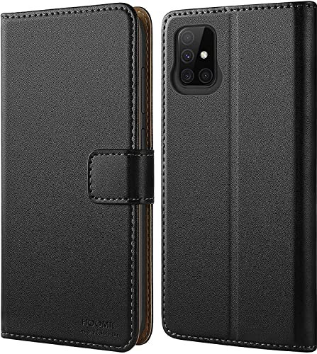 HOOMIL Coque MagFlip pour Samsung Galaxy A51, [Fabrication Soignée] Etui en Cuir Premium, Étui à Rabat, Housse de Protection - Noir