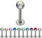 Treuheld® | Silbernes TITAN LABRET PIERCING mit KRISTALL - [52.] 1.0 x 10 mm (Kugel: 3mm) - crystal