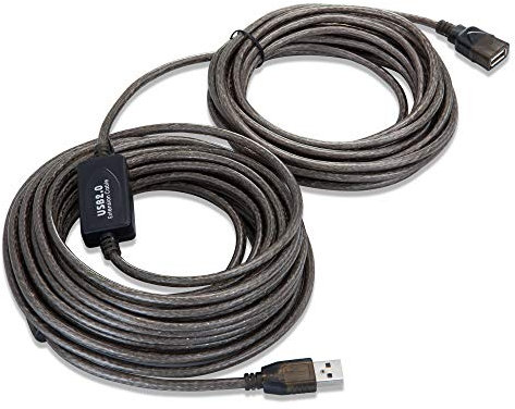 Nanxudyj USB 2.0 Active Extension Cable 50ft,USB 2.0 A Male to A Female Extension Cable USB-A (M/F) High Speed 480 Mbps (15m) (50ft)