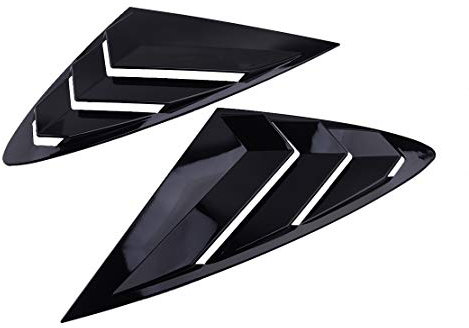 beler 1 par de Rejilla de ventilación de Ventana Lateral Trasera Negra Brillante