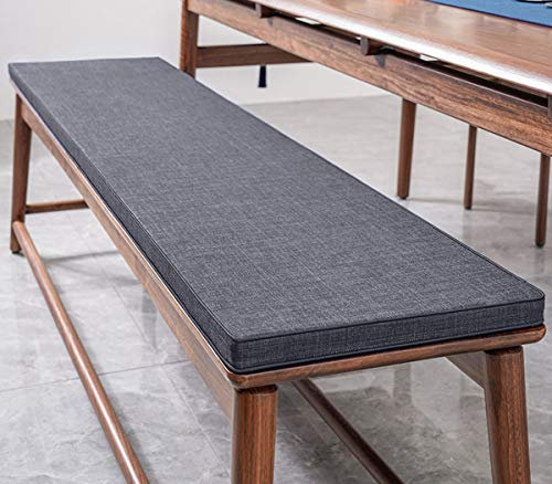 Bankkissen, 2-/3-Sitzer-Gartenbankkissen, dickes Bank-Sitzkissen, rutschfest, für Terrasse, Küche, drinnen und draußen, Dunkelgrau, 150 x 35 cm