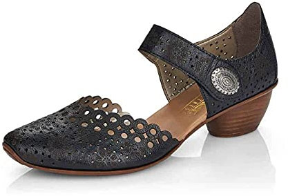 Rieker Damen 43753 Halbschuhe, Schwarz, 40 EU