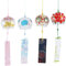 Falytemow Carillon éolien japonais avec pendentif en verre fait à la main pour cadeau d'anniversaire, décoration d'intérieur (fleur jaune, chrysanthème, papillons, feux d'artifice, 8 cm)