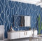 9.5X0.53M Modern Geometry Abstract Gloss 6 Colors Embossed Textured Non-Woven Wallpaper Roll for Bedroom Livingroom 1.73' W x 31.2' L=5.035㎡ (54sq.ft) (Navy Blue)