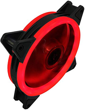 KuSONG Ventola per computer 120 mm ventole per PC ultra silenziose LED RGB Ventola di raffreddamento aura sync radiatore CPU Cooler High Flow Radiatori Sistema (1 Peice, Rosso)
