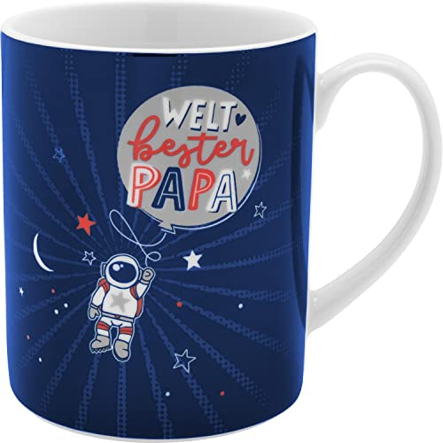 H:)PPY life XL-Tasse Motiv Papa Astronaut | Große Tasse aus Porzellan, Jumbo-Tasse, 60 cl, Tasse mit Spruch | Geschenk Papa, Vatertag | 47400