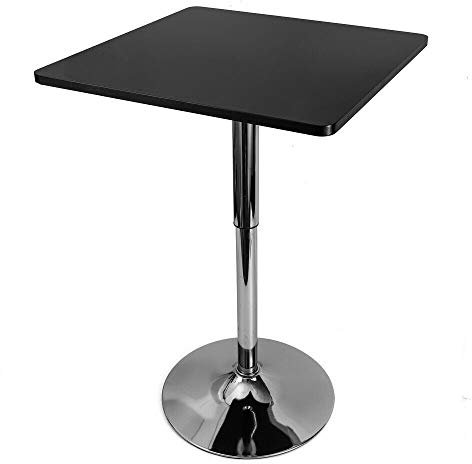 kangten Bartisch Bistrotisch, Höhenverstellbar Square Stehtisch 360° Drehtisch Partytisch Edelstahl Esstisch