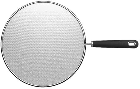 lakeland Stainless Steel Mesh Splatter Guard 26cm With Heatproof Soft Grip Handle Stops Hot Oil Splasing from The Pan