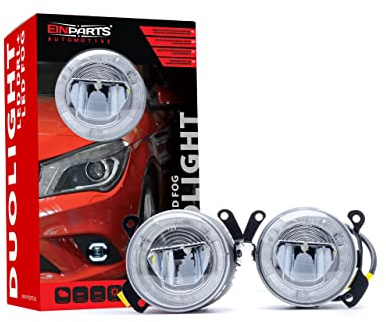 EinParts 2in1 LED Tagfahrlicht DRL + FOG, Scheinwerfer Lampen, Runde Nebellicht, R87 Homologation