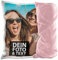 PR Print Royal Flauschigen Fotokissenbezug selbst gestalten - Kissenbezug personalisierbar mit Foto und Wunschtext, Geschenk zum Geburtstag | 40 x 40 cm - flauschig - Rückseite Rosa