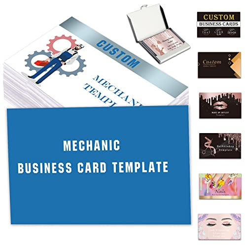 Tarjetas de visita personalizadas 100 piezas con logotipo, código QR, personalizables con tu propio diseño para pequeñas empresas, 3.5 x 2 pulgadas, impresión a doble cara resistente al agua