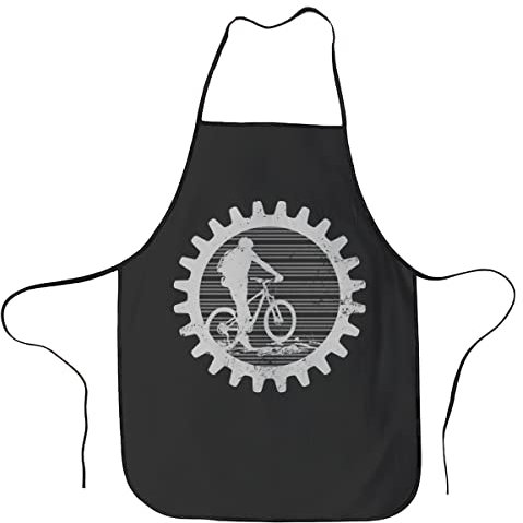 Bike Bicycle Lover BBQ Grill Schürzen für Männer und Frauen - Lustige Schürzen für Mama, Papa, Freund, professionelle Kochschürze, Einheitsgröße, am besten zum Kochen, Backen, Gärtnern, Grillen