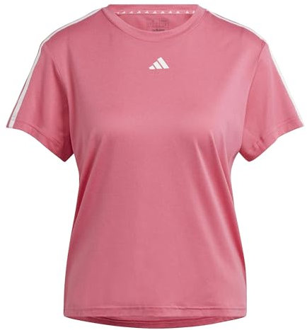 adidas Donna AEROREADY Train Essentials 3-Stripes Tee, Pink Fusion/White, XS